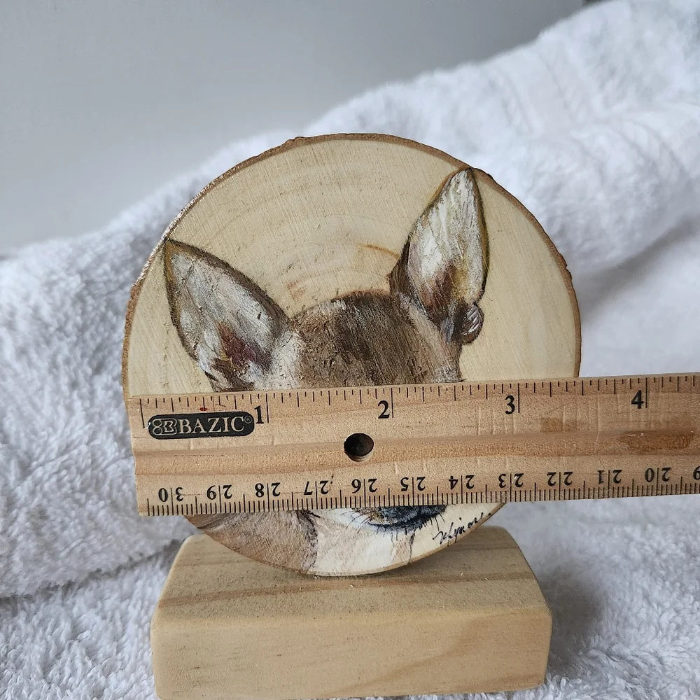 Handpainted Wooden Tile Chihuahua. Perfect Gift For a Dog Lovers. Home Decor. - Picture 5 of 6
